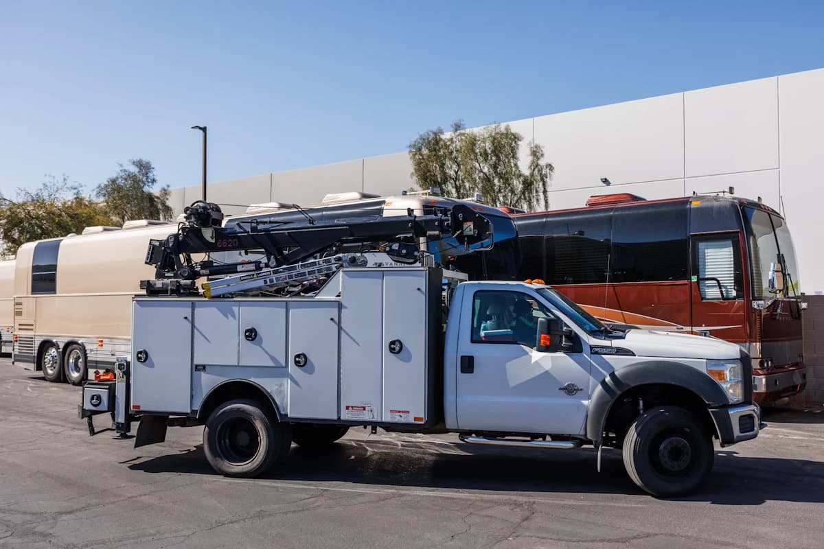 Mobile diesel repair on a job site
